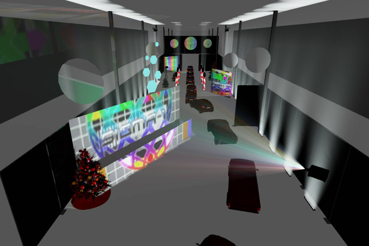 A rendering of Victoria Wonderland, a drive-thru immersive holiday experience coming to the Breakwater District at Ogden Point. (Courtesy of Transcend Victoria)