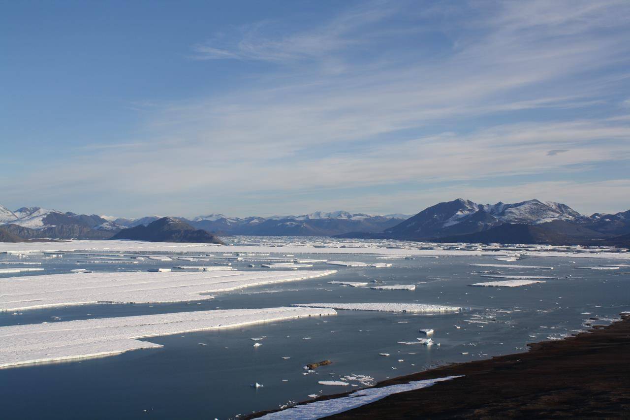 A south view of the Ward Hunt Ice Shelf breaking apart is seen from Ward Hunt Island, Nunavut, in an Aug. 20, 2011, handout photo. The remote area in the northern reach of the Nunavut Territory, has seen ice cover shrink from over 4 metres thick in the 1950s to complete loss, according to scientists, during recent years of record warming. Scientists are urging the federal government to permanently protect a vast stretch of Canada’s remotest High Arctic called the Last Ice Area. THE CANADIAN PRESS/HO-CEN/Laval University, *MANDATORY CREDIT*