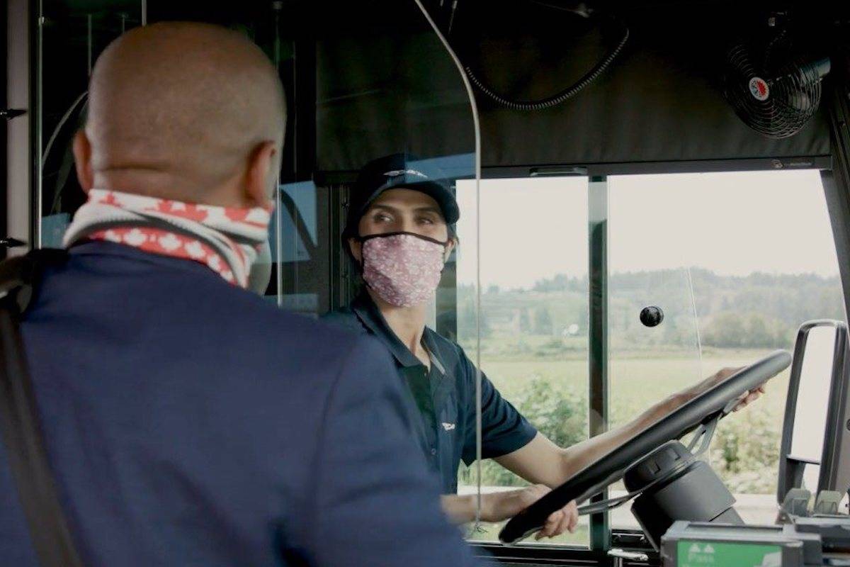 Masks are mandatory for passengers on board BC Transit buses and for those waiting at covered bus stops. (BC Transit/Facebook)