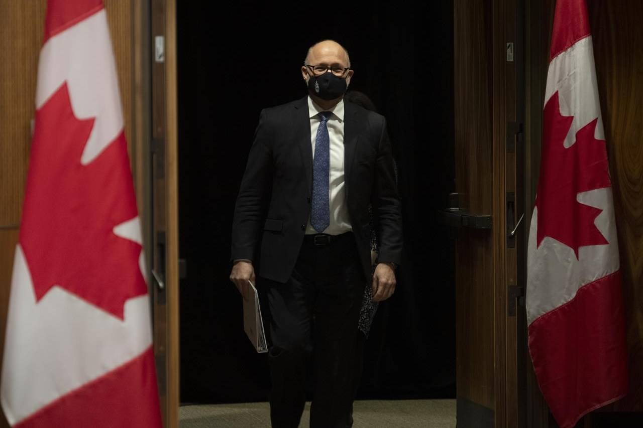 Justice Minister David Lametti arrives for a news conference in Ottawa, Thursday November 26, 2020. The Liberal government is set to introduce long-awaited legislation today to enshrine the United Nations Declaration on the Rights of Indigenous Peoples in Canadian law. THE CANADIAN PRESS/Adrian Wyld