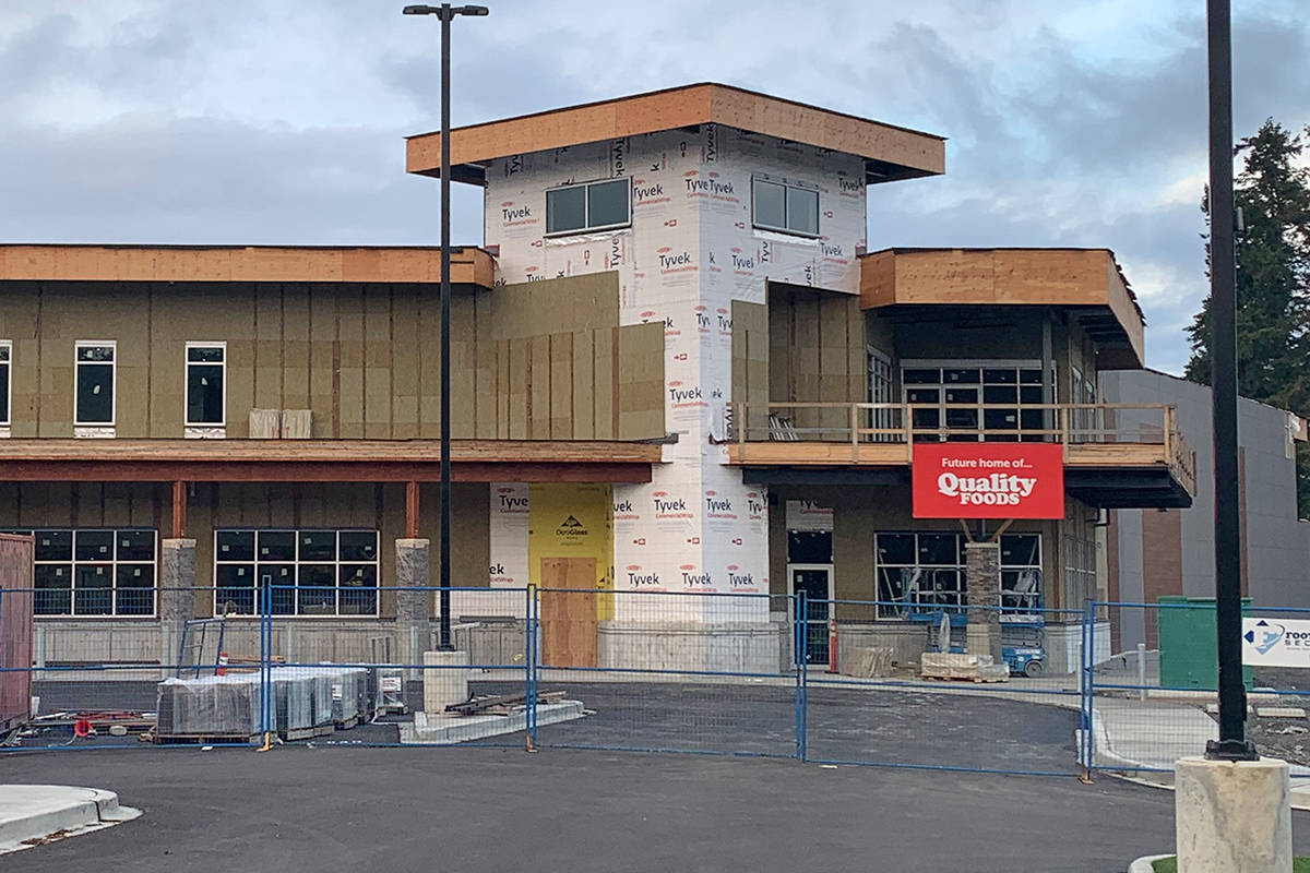 371 Alberni Highway, Parksville, where the Quality Foods is currently under construction. In January 2021, 87 new affordable homes will start construction nearby. (Mandy Moraes photo)