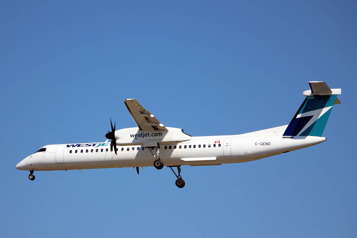 WestJet in flight. Black Press file photo