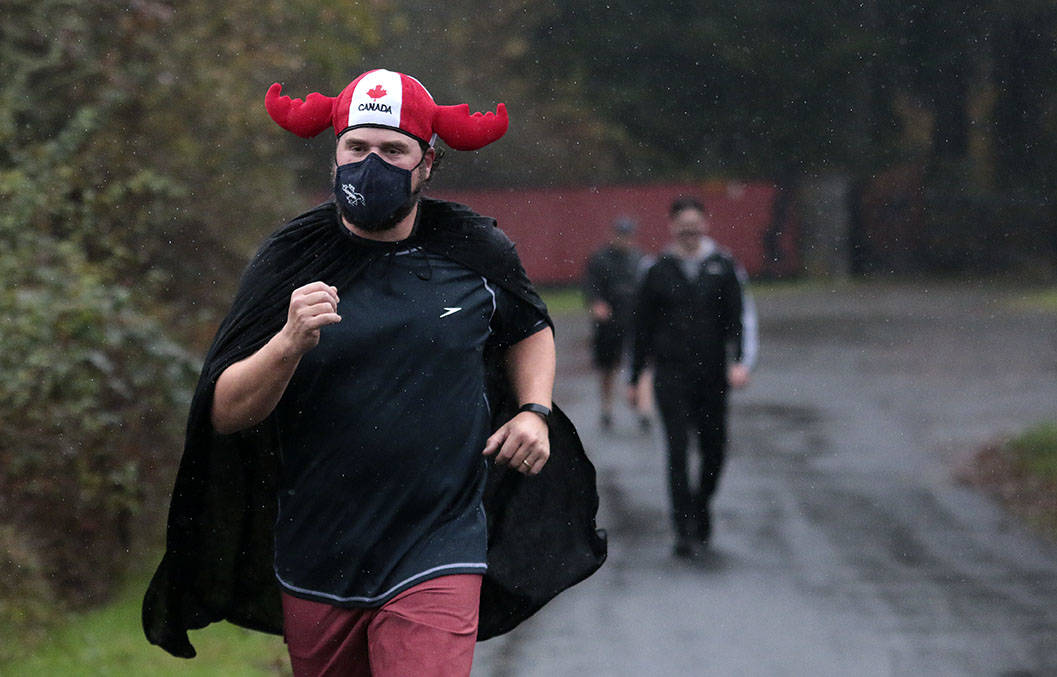 Duncan Christian School students take part in the BC School Sports Cross Country Pandemic Challenge on Nov. 3. (Kevin Rothbauer/Citizen)