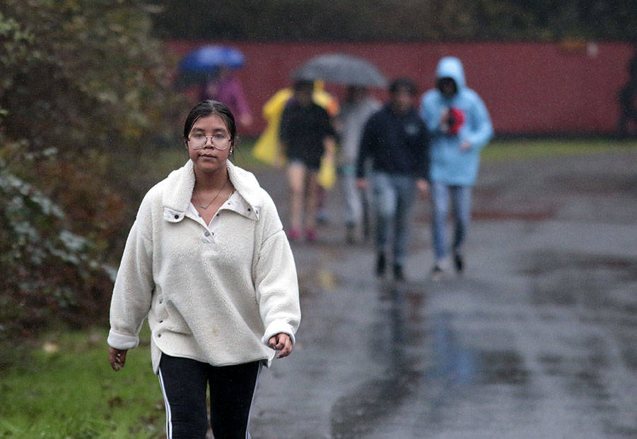 Duncan Christian School students take part in the BC School Sports Cross Country Pandemic Challenge on Nov. 3. (Kevin Rothbauer/Citizen)