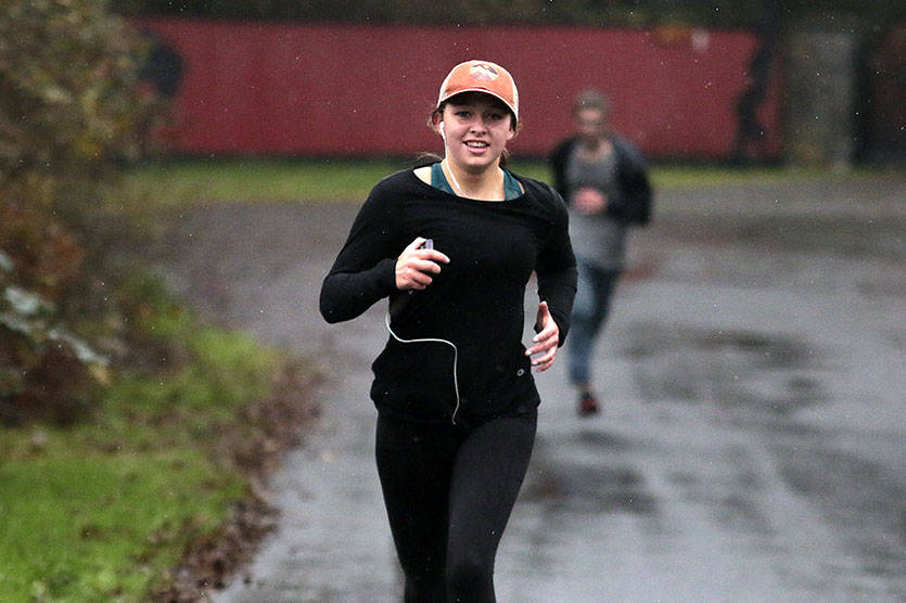 Duncan Christian School students take part in the BC School Sports Cross Country Pandemic Challenge on Nov. 3. (Kevin Rothbauer/Citizen)