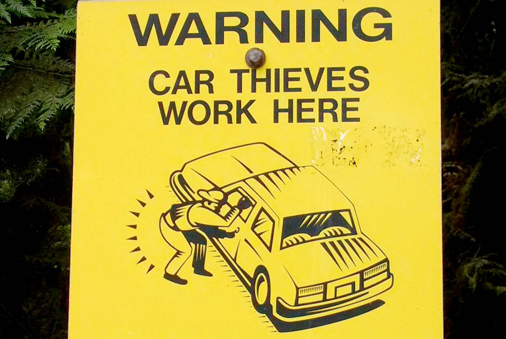 Signs are posted and RCMP officers are on the lookout for car thieves, but police say the public has a role to play in preventing theft. (Submitted photo)