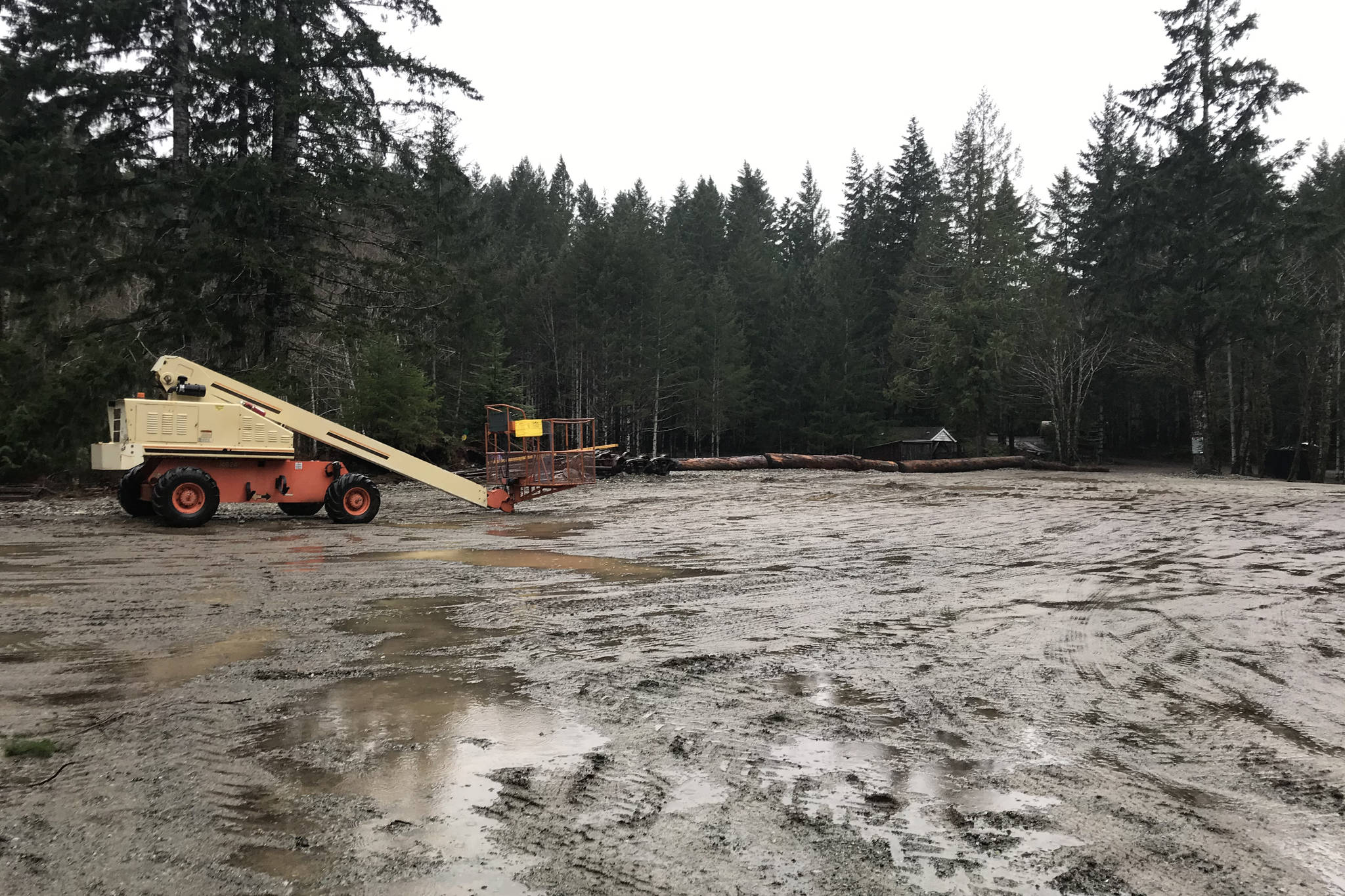This photo was taken at McLean Mill on Wednesday, Dec. 16, at the end of the rail line after cleanup of the oil spill. (ELENA RARDON / ALBERNI VALLEY NEWS)