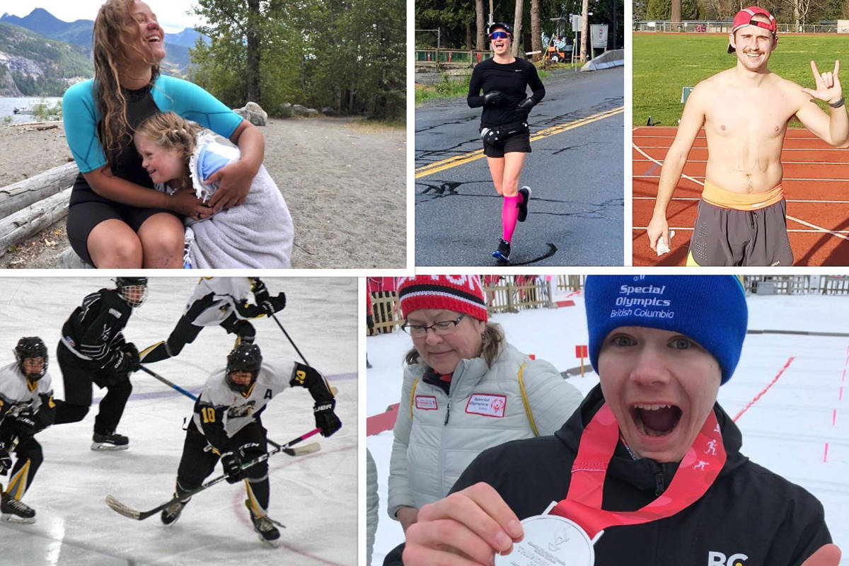 (Clockwise from top left) Lily Nay and Ida Jenns; Lindsey Ellett; Jacob Mattson; North Island Bantam Eagles; Sebastian Gylander. (Black Press Media, submitted)