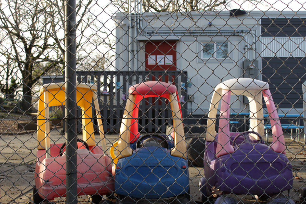 On Jan. 3, families with children who attend the Cloverdale Childcare facility at 3427A Quadra St. received an email informing them several members had tested positive for COVID-19. (Devon Bidal/News Staff)