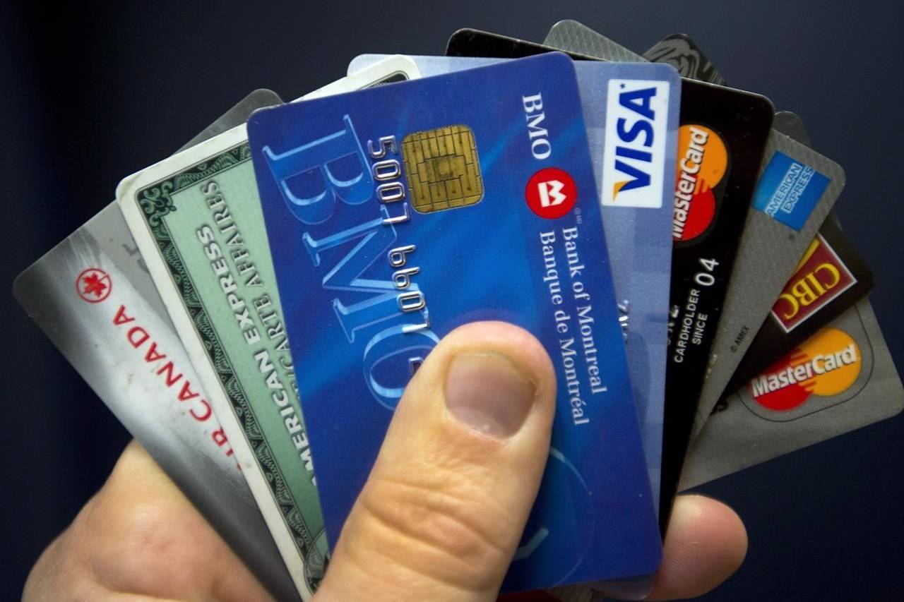 Credit cards are seen in Montreal on December 12, 2012. Industry groups say small businesses are being hammered by high credit card fees on online purchases as the shift toward e-commerce continues amid the second wave of the COVID-19 pandemic. THE CANADIAN PRESS/Ryan Remiorz