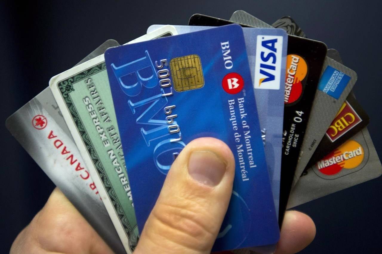 Credit cards are seen in Montreal on December 12, 2012. Industry groups say small businesses are being hammered by high credit card fees on online purchases as the shift toward e-commerce continues amid the second wave of the COVID-19 pandemic. THE CANADIAN PRESS/Ryan Remiorz