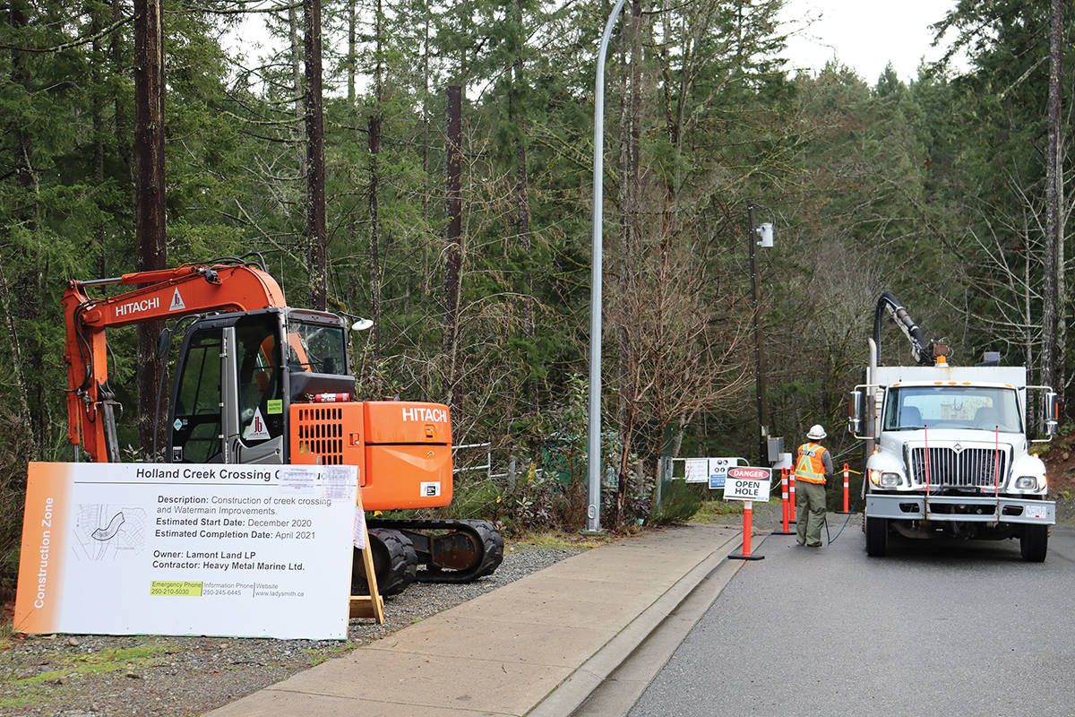 Construction work has begun on the Holland Creek Crossing. (Cole Schisler photo)