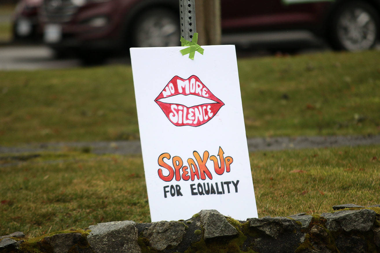 Residents of the Cowichan Valley decorated more than 55 vehicles with anti-racist slogans for a car rally in support of Cowichan Tribes on Saturday, January 24. (Kevin Rothbauer/Citizen)