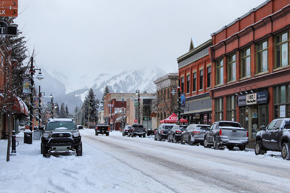 Downtown Fernie is pictured after a snowfall.