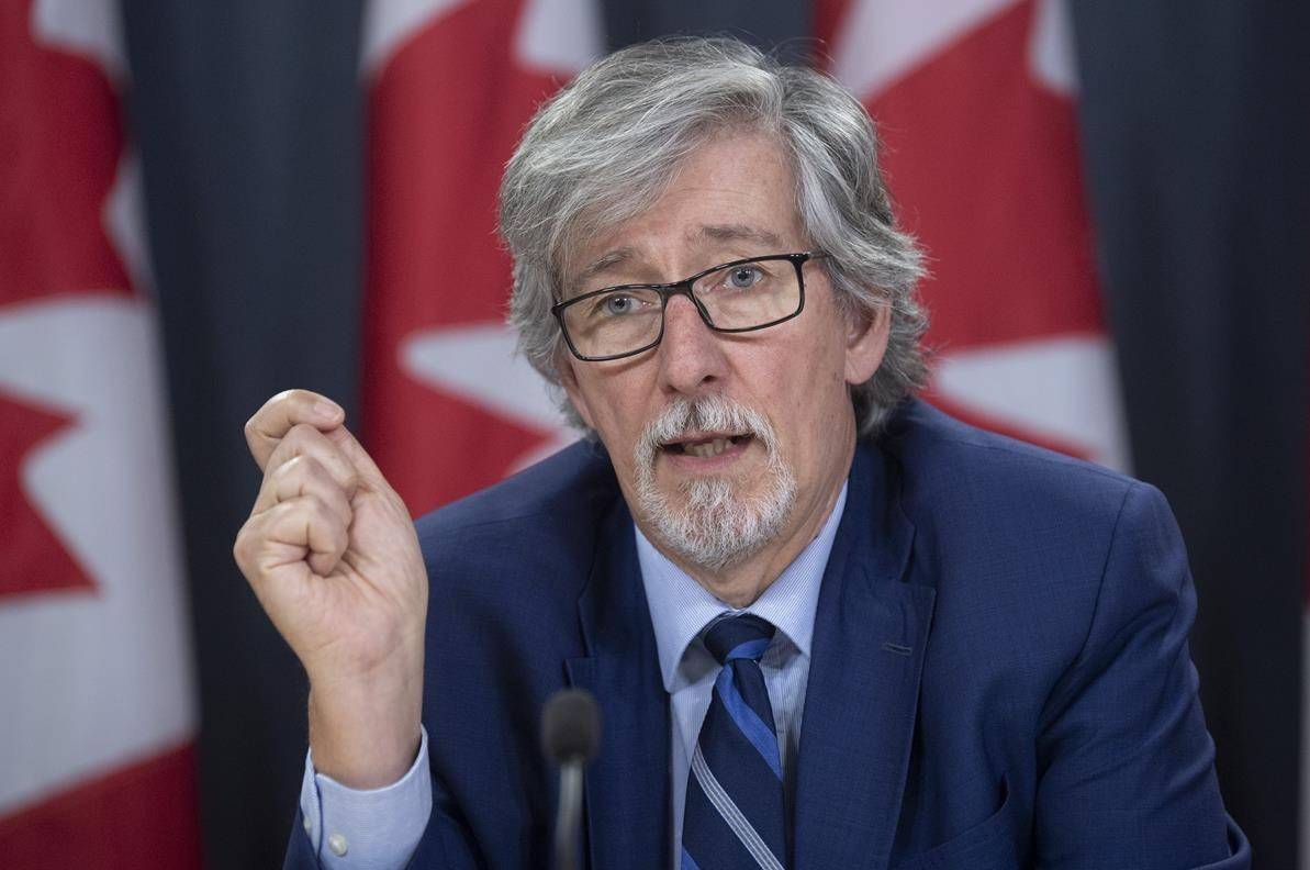 Privacy commissioner Daniel Therrien speaks during a news conference in Ottawa, Tuesday, Dec. 10, 2019. THE CANADIAN PRESS/Adrian Wyld