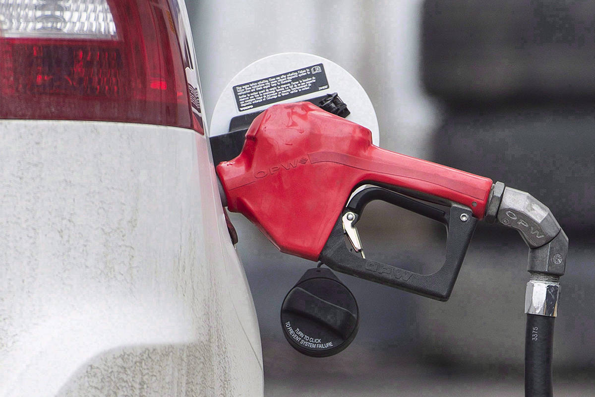 A gas pump at a filling station. (Photo by Graham Hughes/The Canadian Press)