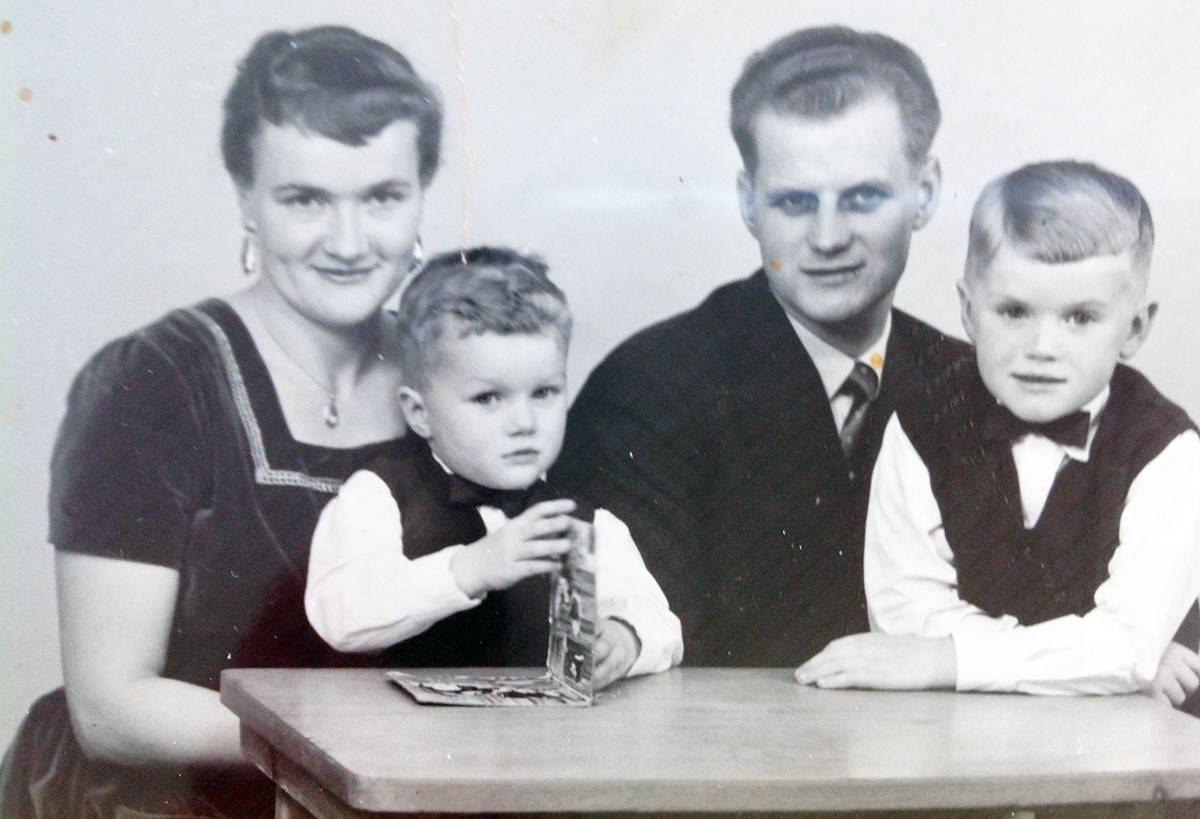 Anna and Ejlif Mose with their two oldest children, Allan and Harry, before emigrating to Canada. (Photo submitted)
