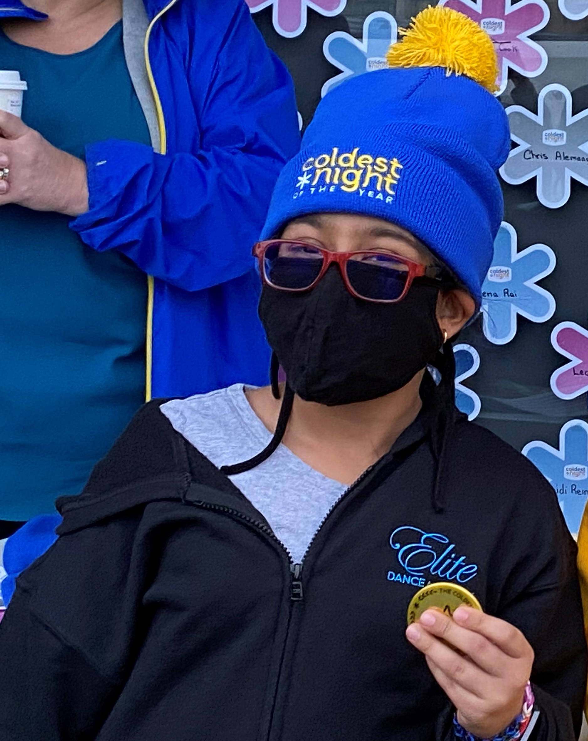Port Alberni’s Isha Rai picked up her Coldest Night of the Year toque outside of the ACAWS office on Saturday. (SUBMITTED PHOTO)