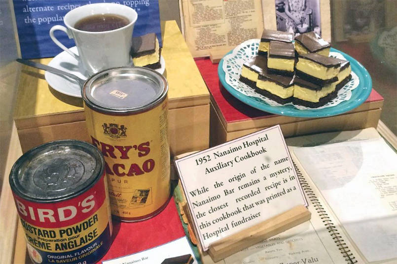 The Nanaimo bar display at the Nanaimo Museum. (City of Nanaimo Instagram)