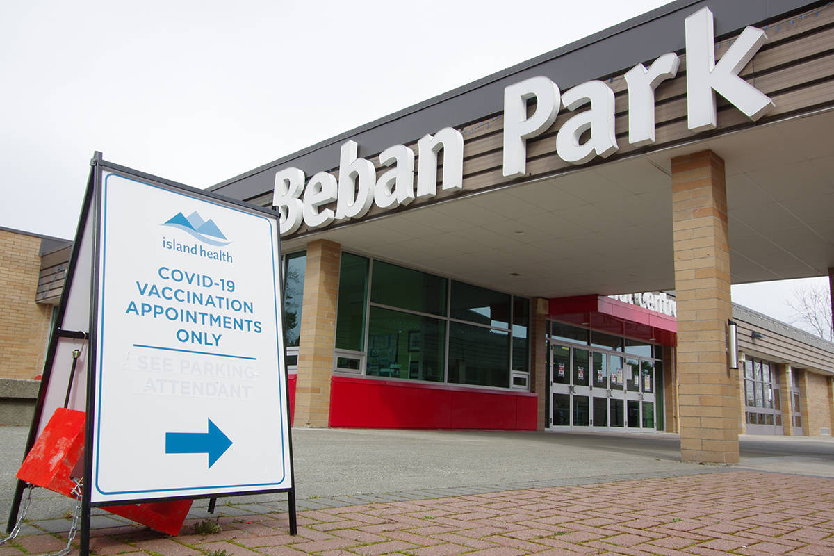 The Beban Park social centre in Nanaimo will serve as a mass community clinic for immunizations. (News Bulletin photo)