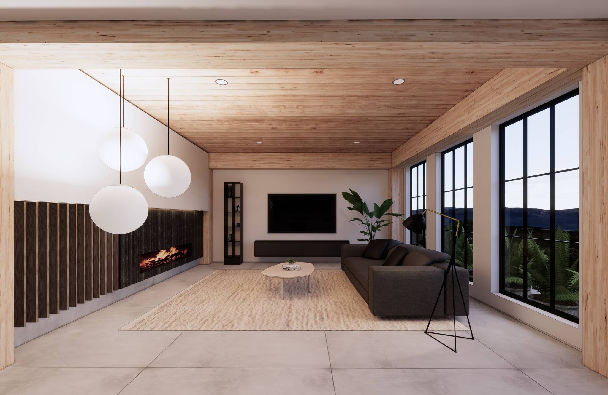 Postmark Group, an Edmonton-based development firm, bought two properties at 6641 and 6643 Sooke Road last year, and is reaching out to the community and local groups for feedback before they begin planning the designs for the development. Conceptual interior renderings from a project Postmark is working on in Cumberland, BC, demonstrates their use of mass timber. (Photo contributed/Postmark Group)