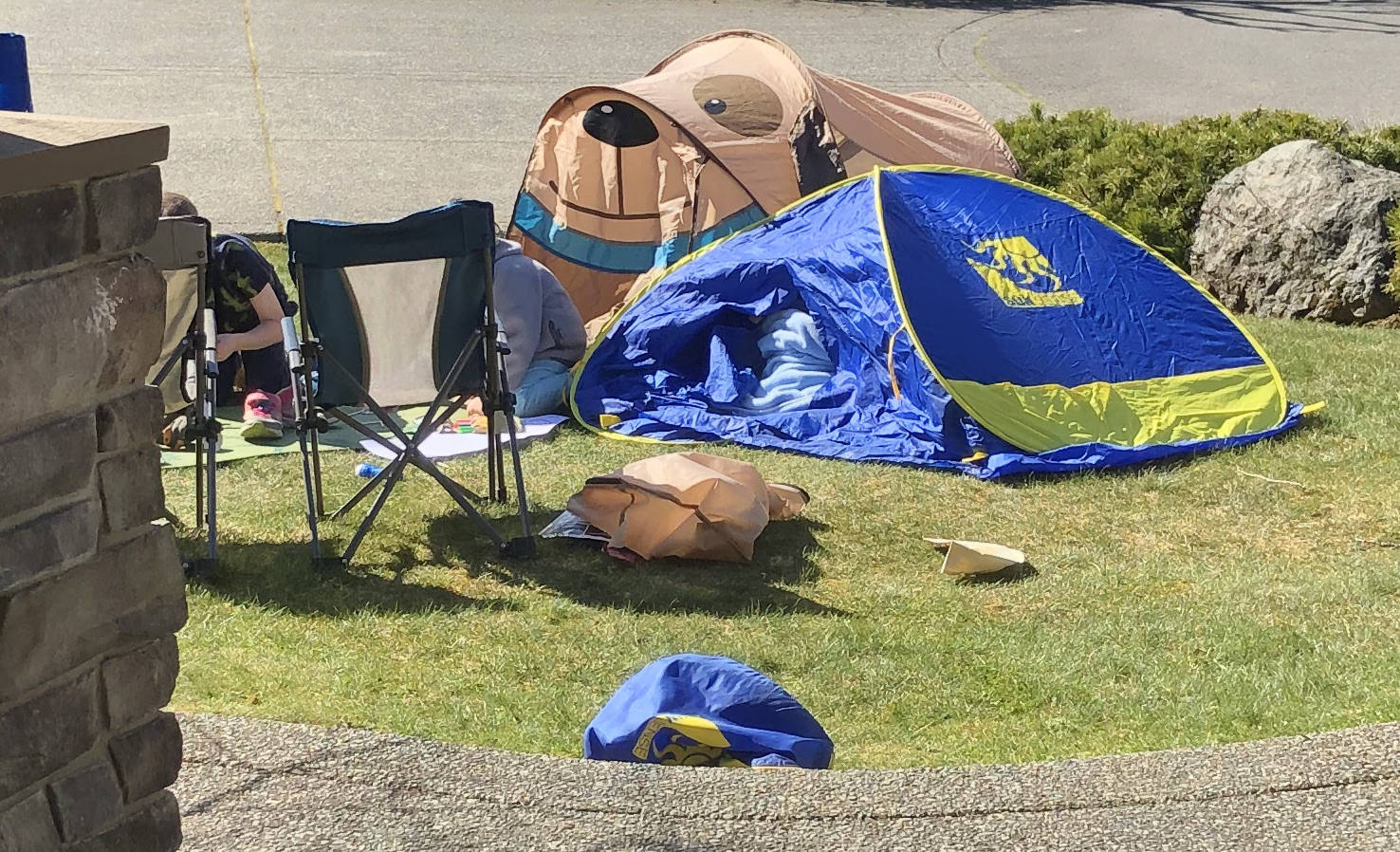 Luckily, camping in the front yard doesn’t require a lot of supplies. (Sarah Simpson/Citizen)