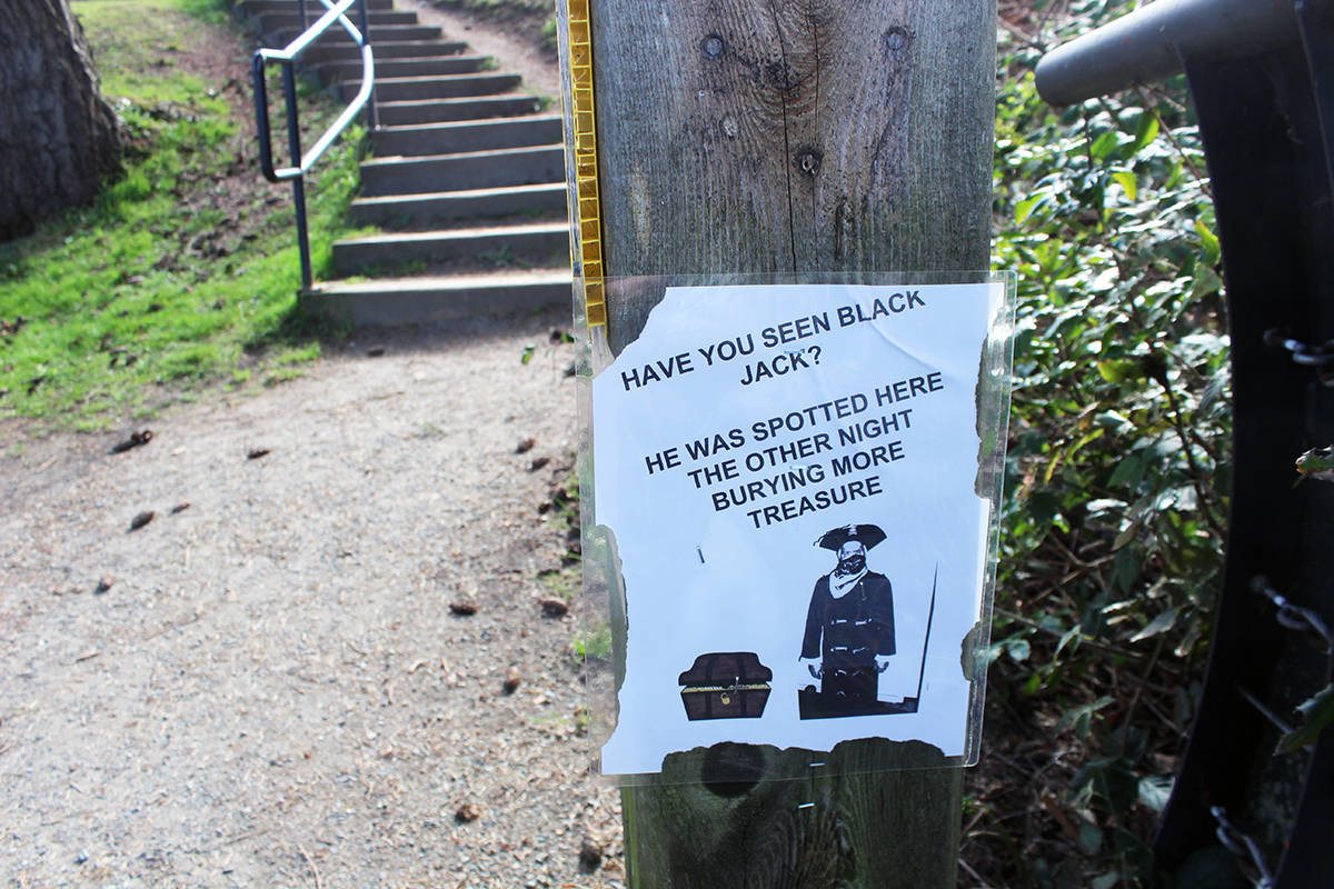 Sign at Crofton beach tells the tale that there’s some treasures for kids to find. (Photo by Don Bodger)