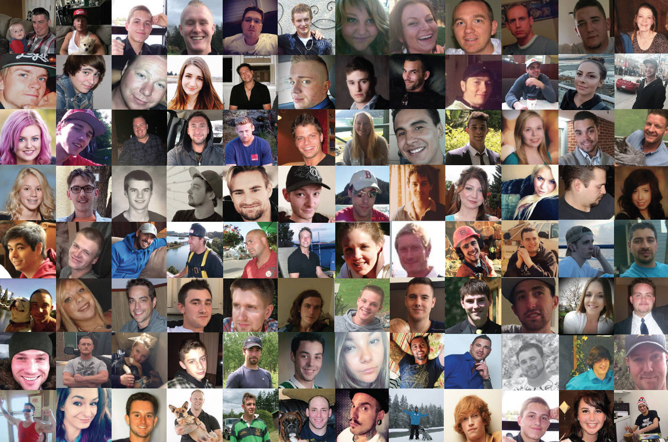 Photo collage of loved ones lost to substance use and overdose. (Photo courtesy Moms Stop The Harm)