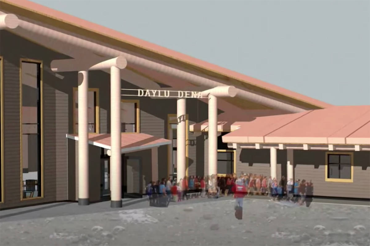 Rendering of the community and cultural centre planned to be built on the site of the former residential school building in Lower Post. (Screenshot/Province of BC YouTube channel)