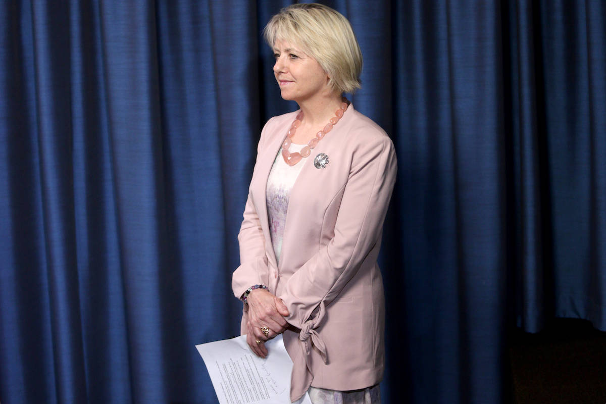 Provincial health officer Dr. Bonnie Henry answers questions during a press conference. THE CANADIAN PRESS/Chad Hipolito