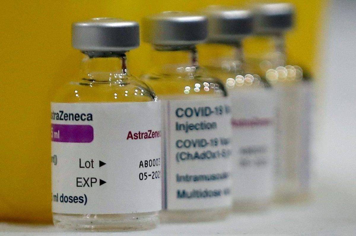 Astra Zeneca vaccine waits for injection in a Feb. 3, 2021 file photo. A Langley man has become the second B.C. resident to suffer a blood clot following an injection. (AP Photo/Frank Augstein)