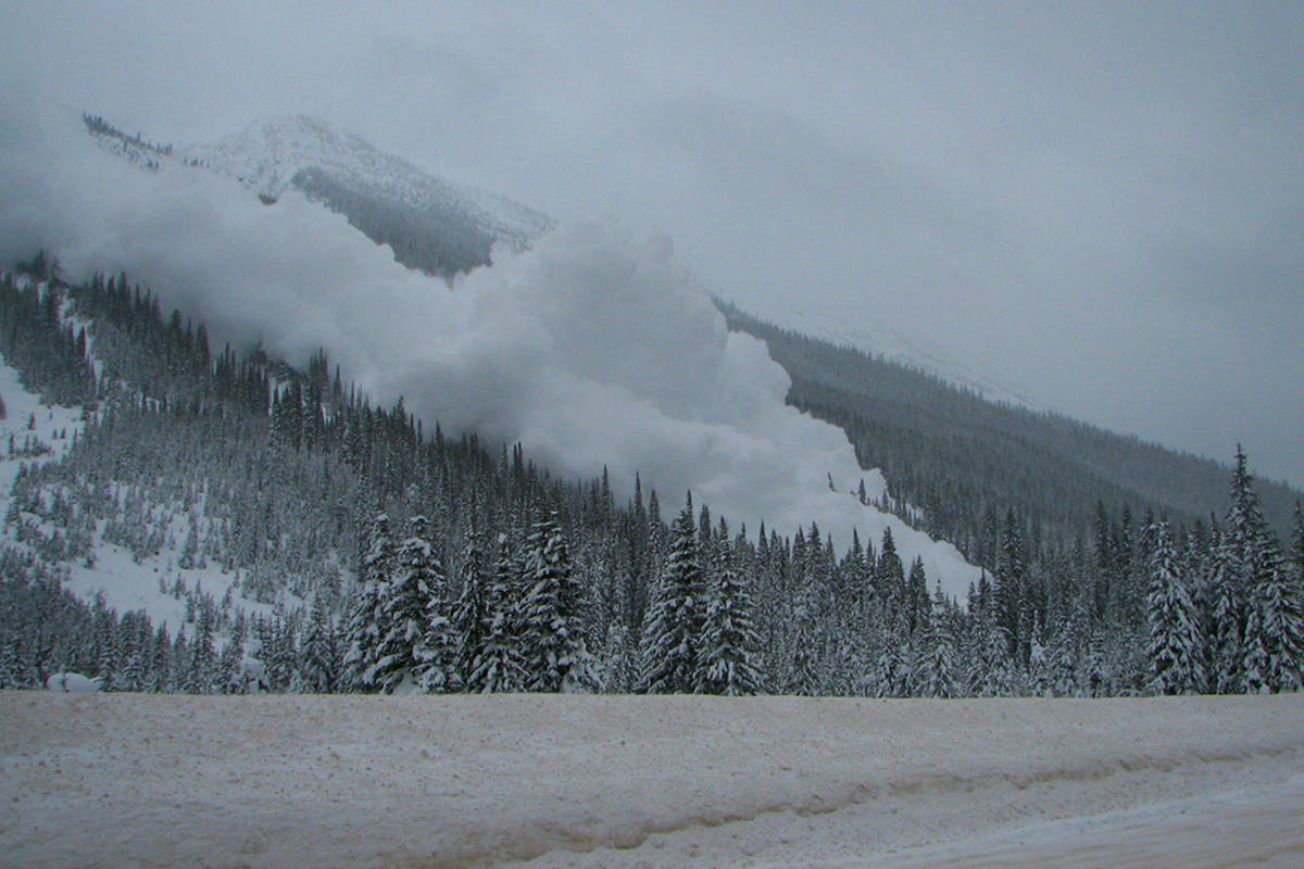 An avalanche near Highway 1 in Glacier National Park. Avalanche Canada will benefit from a $10 million grant from the B.C. government. (Photo by Parks Canada)