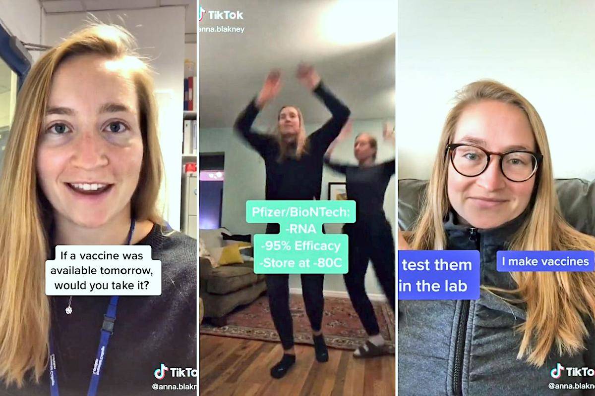 UBC professor Dr. Anna Blakney, 30, is educating more than just classes about vaccines. She’s also teaching her more than 217,000 social media followers. (TikTok/Screen grab)