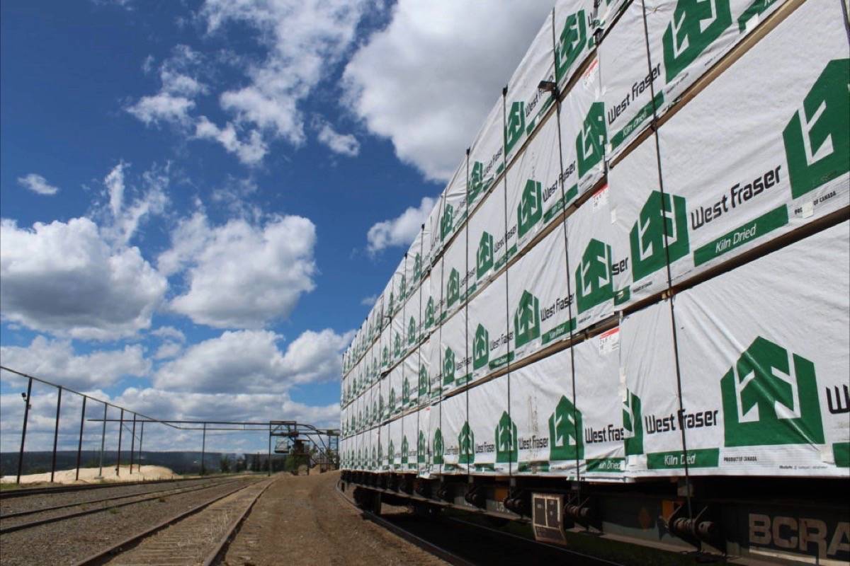 Rail shipment of lumber from B.C.’s Interior. (Black Press Media files)