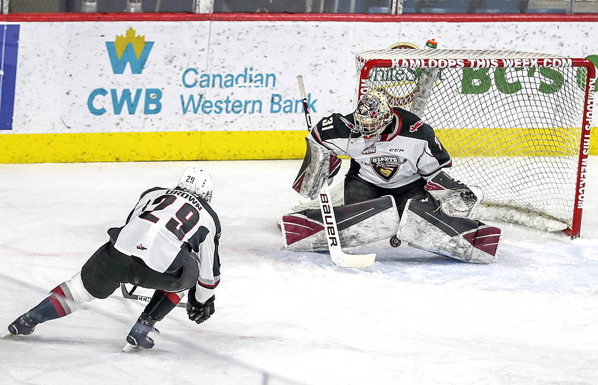 Colorado has had its eye on Vancouver Giants netminder Trent Miner for some time, signing him in 2019 and putting him on the ice with the AHL Colorado Eagles for six games earlier this season. (Allen Douglas/Special to Langley Advance Times)