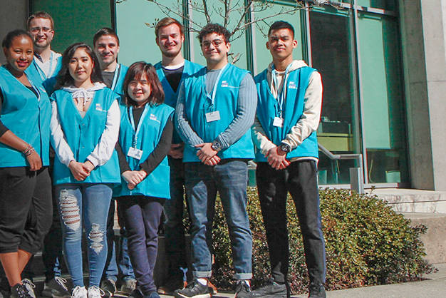 BC Cancer Foundation canvassers are recognizable by their teal vests and ID badges. (Foundation file photo)