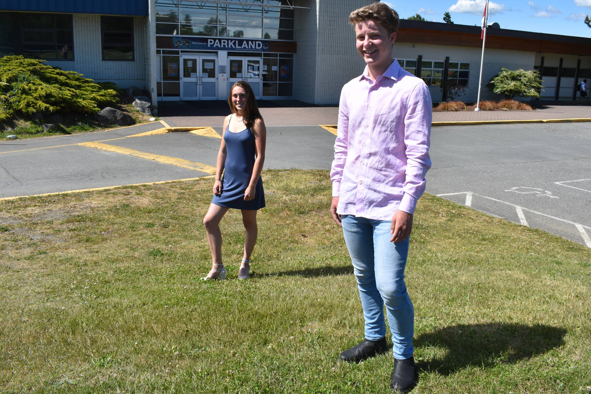 Jada Benwell and Connor Larkey are the valedictorians of the 2021 graduating class at Parkland Secondary School. (Wolf Depner/News Staff)