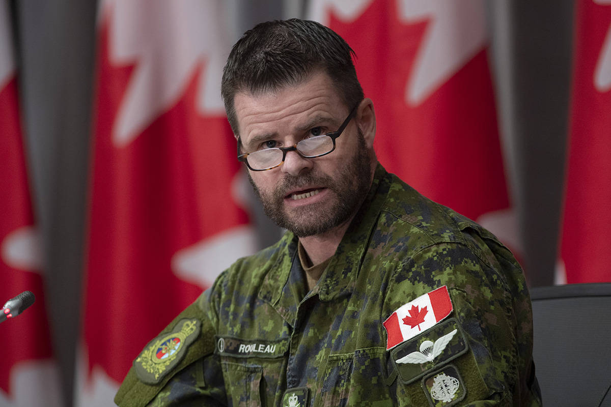 FILE – Canadian Joint Operations Commander Lt.-Gen. Mike Rouleau speaks during a news conference on Tuesday, May 19, 2020 in Ottawa. THE CANADIAN PRESS/Adrian Wyld