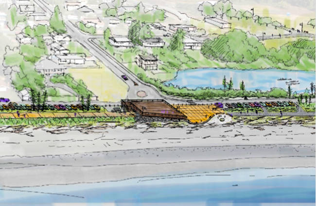 A sketch of the multi-use path that will connect Lagoon Beach and Royal Beach in Colwood. (Sketch courtesy of the City of Colwood)
