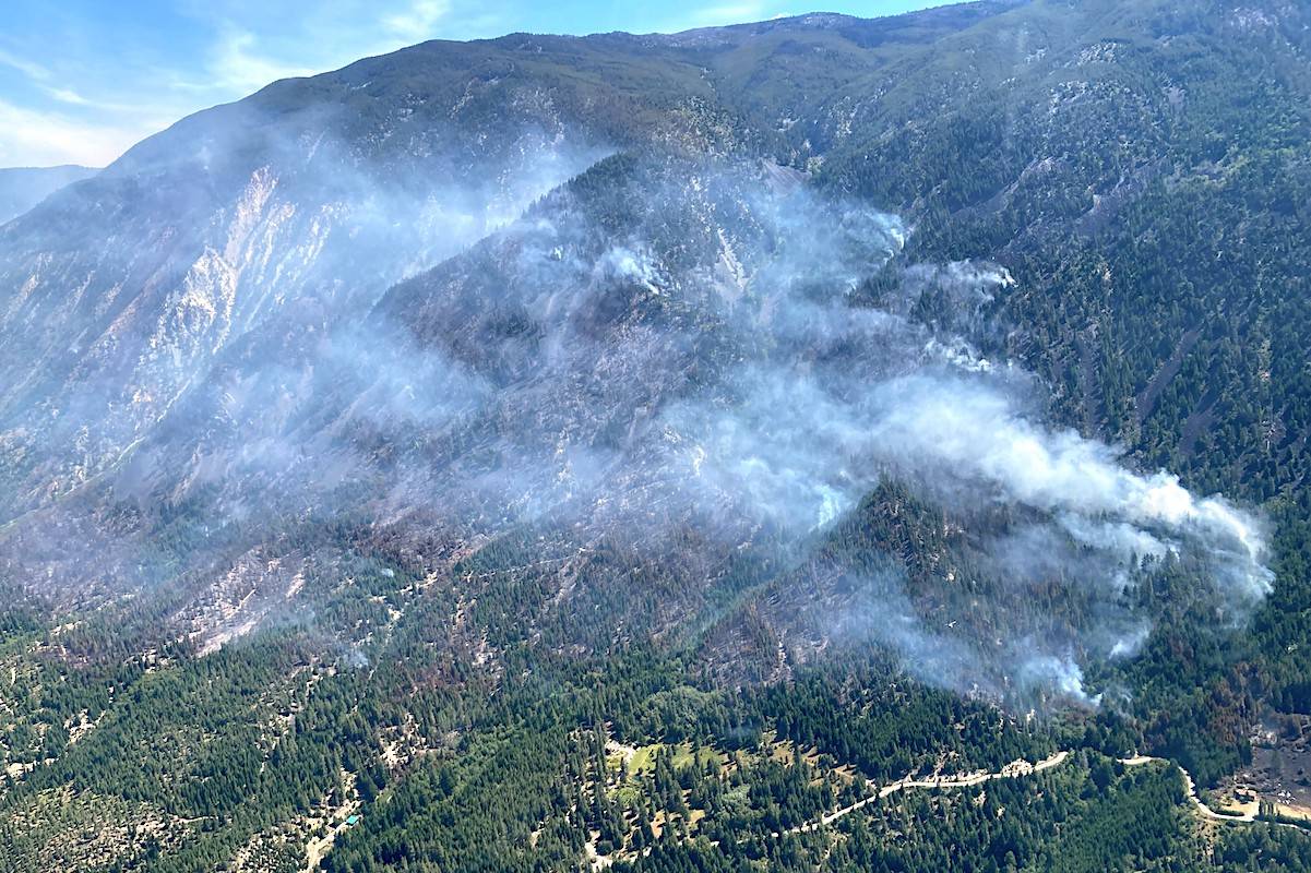 The George Road wildfire near Lytton, B.C., has grown to 250 hectares. (BC Wildfire Service)