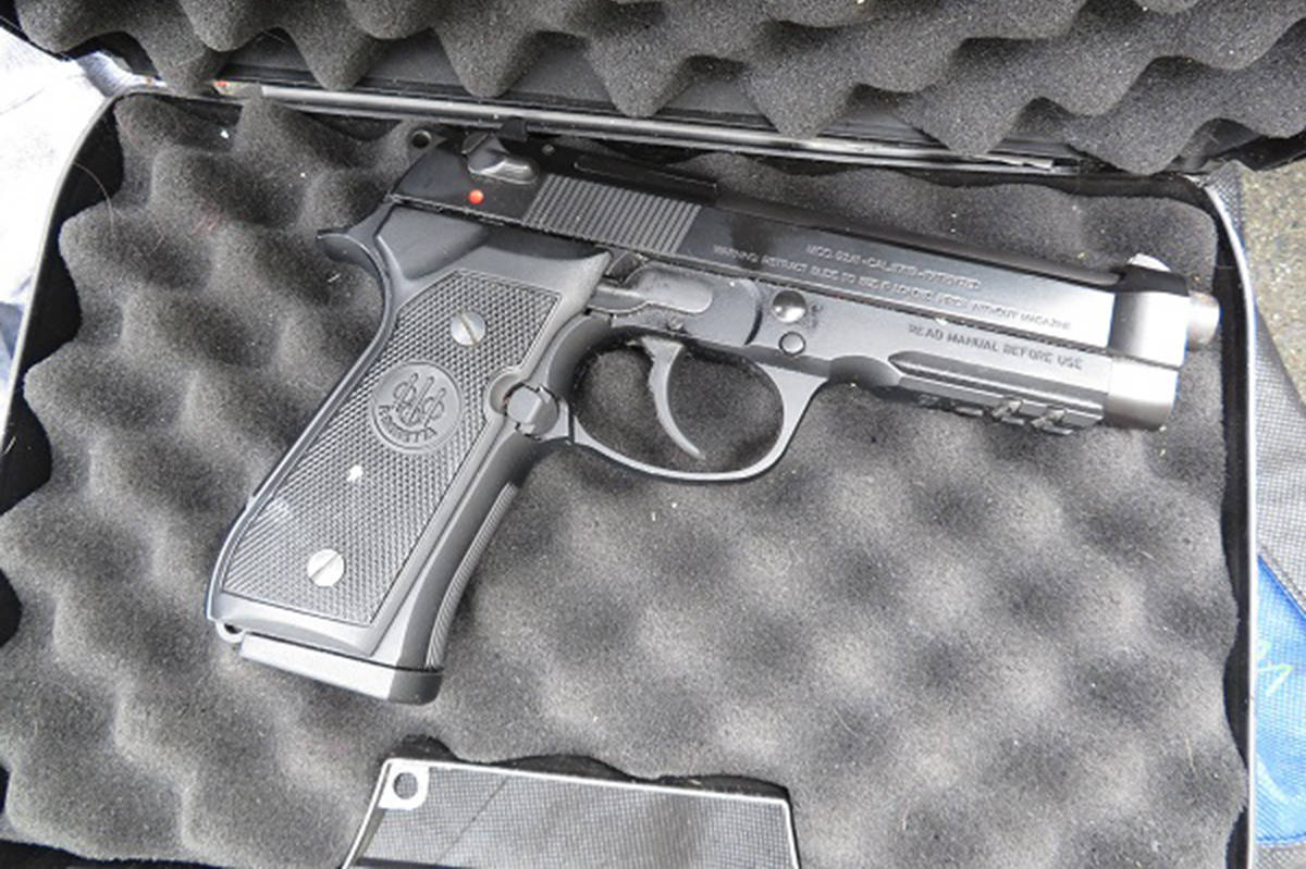 This gun was seized after a driver fled from a traffic stop in Duncan. (Submitted)