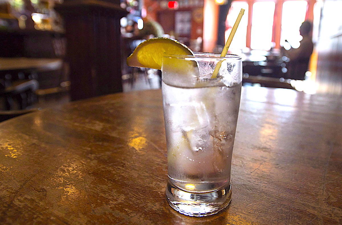 An alcoholic beverage is seen in a drinking establishment in Halifax on Wednesday, Aug. 1, 2018. CANADIAN PRESS/Andrew Vaughan
