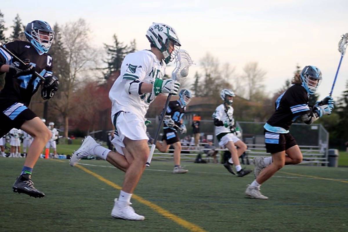Brenden Jamieson in action with the Nanaimo District Secondary School. (Submitted photo)