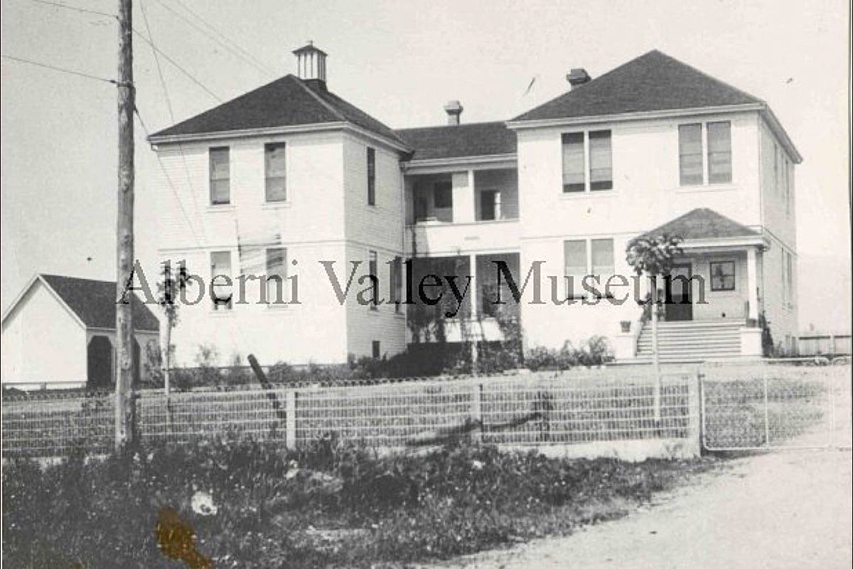 West Coast General Hospital, as depicted sometime between 1913-1915, was a two-storey building with two wings connected by a central piece. The hospital was located near the spot where the Port Alberni RCMP building is today, and underwent a few renovations over the years. This is one of 24,000 photos contained in the Alberni Valley Museum's online archives, available at https://portalberni.pastperfectonline.com. (PHOTO PN00108 COURTESY ALBERNI VALLEY MUSEUM)