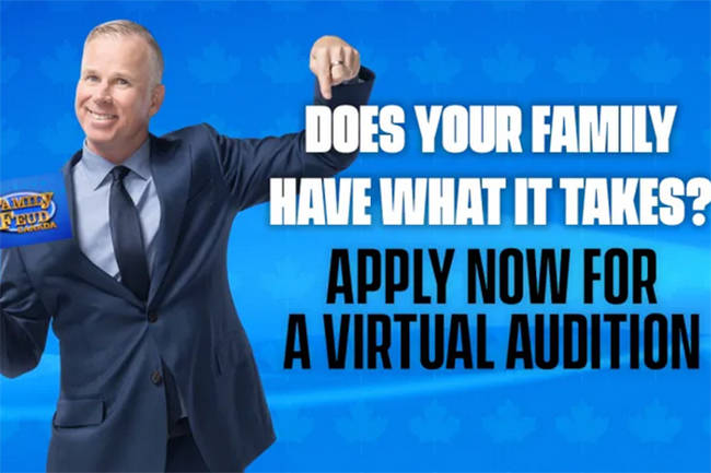 Family Feud is hosting an open casting call, looking for families across Canada to compete in the popular game show. (Courtesy of Family Feud Canada)