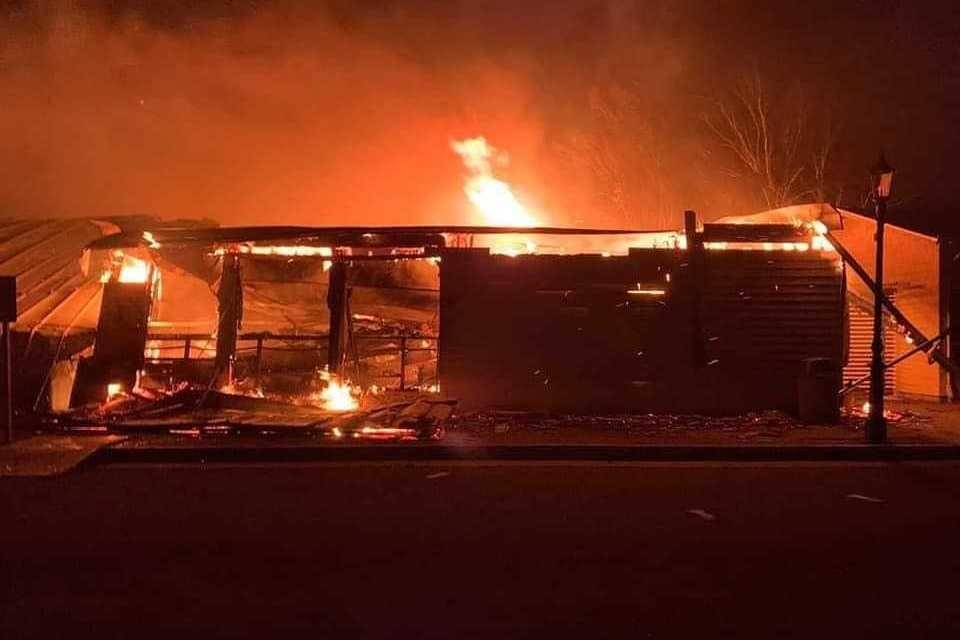 Lytton Hospital amid a fast-moving wildfire that sparked June 30, 2021. (Ken White/Facebook)