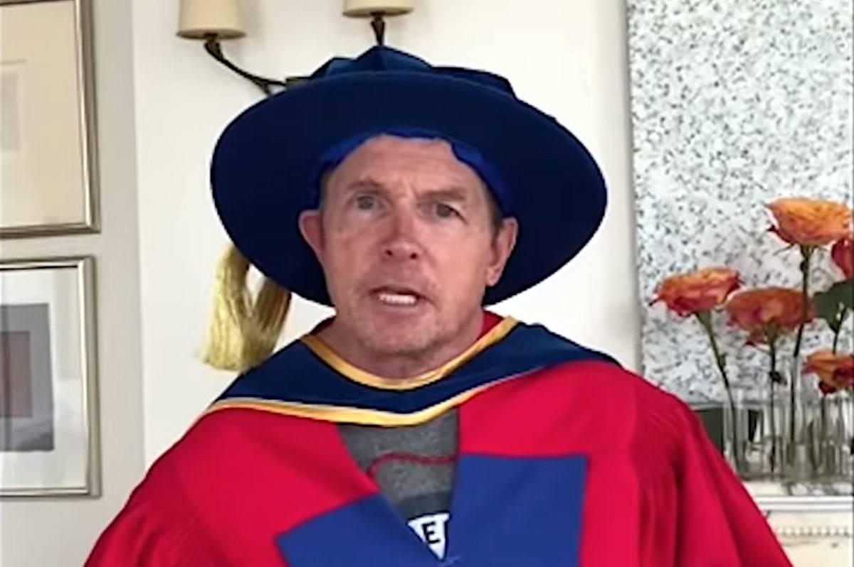 Michael J. Fox was bestowed with Simon Fraser University’s highest honor this week. (YouTube/SFU)