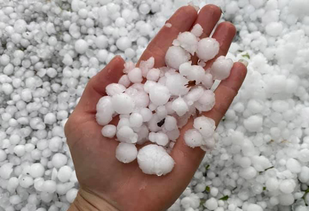 Hail storm hits Invermere July 2, 2021, amid a hasty wildfire season in the rest of B.C. (Columbia Valley Chamber of Commerce)