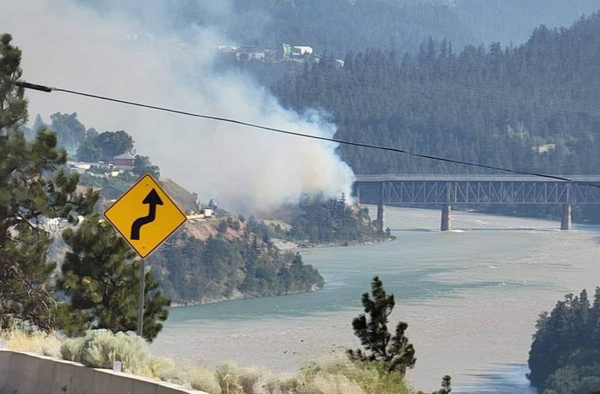 Wildfire in Lytton, B.C., seen on June 30, 2021. (@guyatsfu/Twitter)