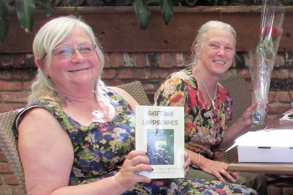 Writers gather June 30 at the 5th Street Bar and Grill in Victoria to launch Shifting Landscapes: Wandering Words, Vol. II. (Photo by Laura Foubister)